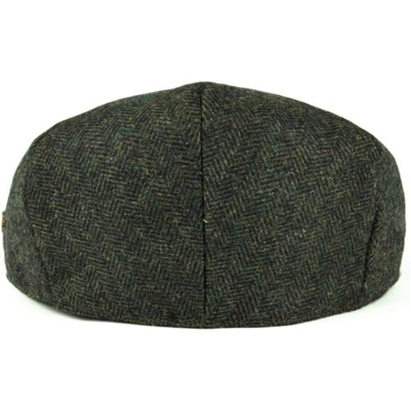 Mens Herringbone Flat Cap Newsboy Ivy Hat Wool Blend Gatsby Cabbie Tweed Hat - Picture 4 of 7